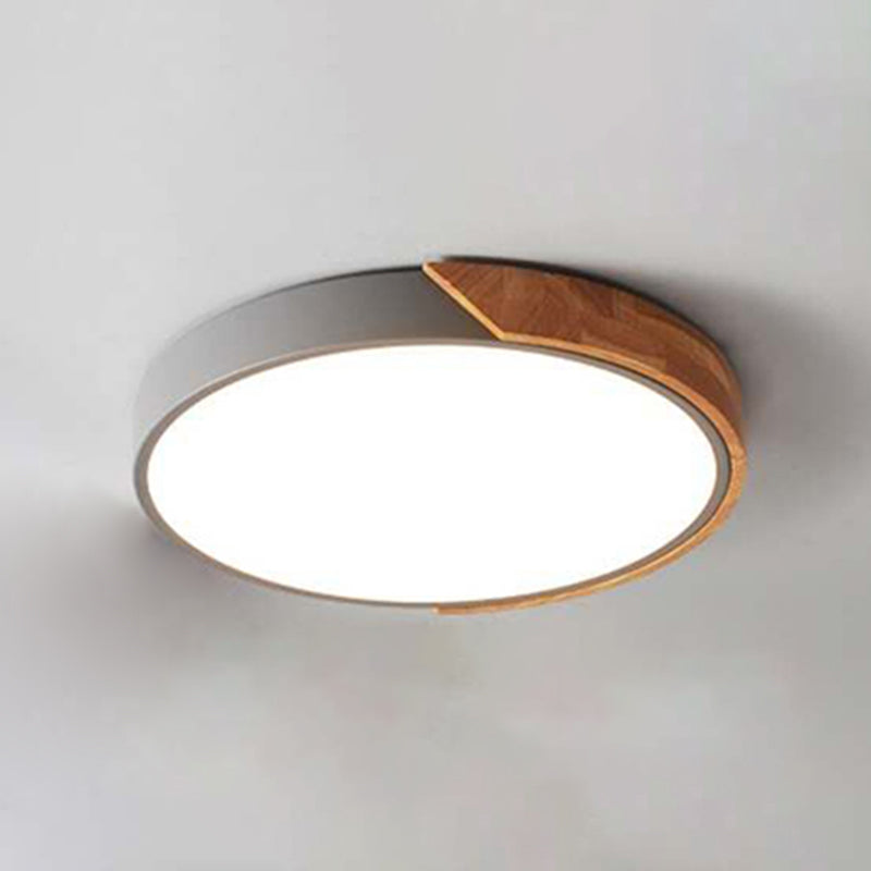 Round Shape LED Ceiling Lamp Macaroon Modern Style Iron 1 Light Flush Mount