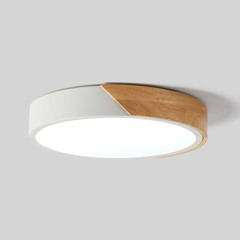 Round Shape LED Ceiling Lamp Macaroon Modern Style Iron 1 Light Flush Mount