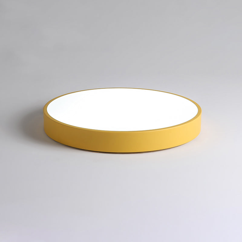Round Shape LED Ceiling Lamp Macaroon Modern Simple Style Iron Flush Mount for Dining Room
