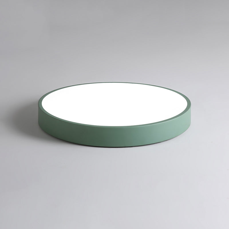 Round Shape LED Ceiling Lamp Macaroon Modern Simple Style Iron Flush Mount for Dining Room