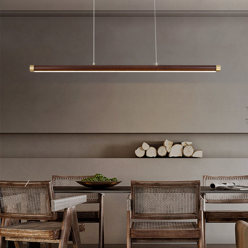 Modern Pendant Lighting Island Spherical Hanging Island Light Wood 1-Light