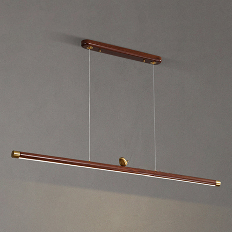 Modern Pendant Lighting Island Spherical Hanging Island Light Wood 1-Light