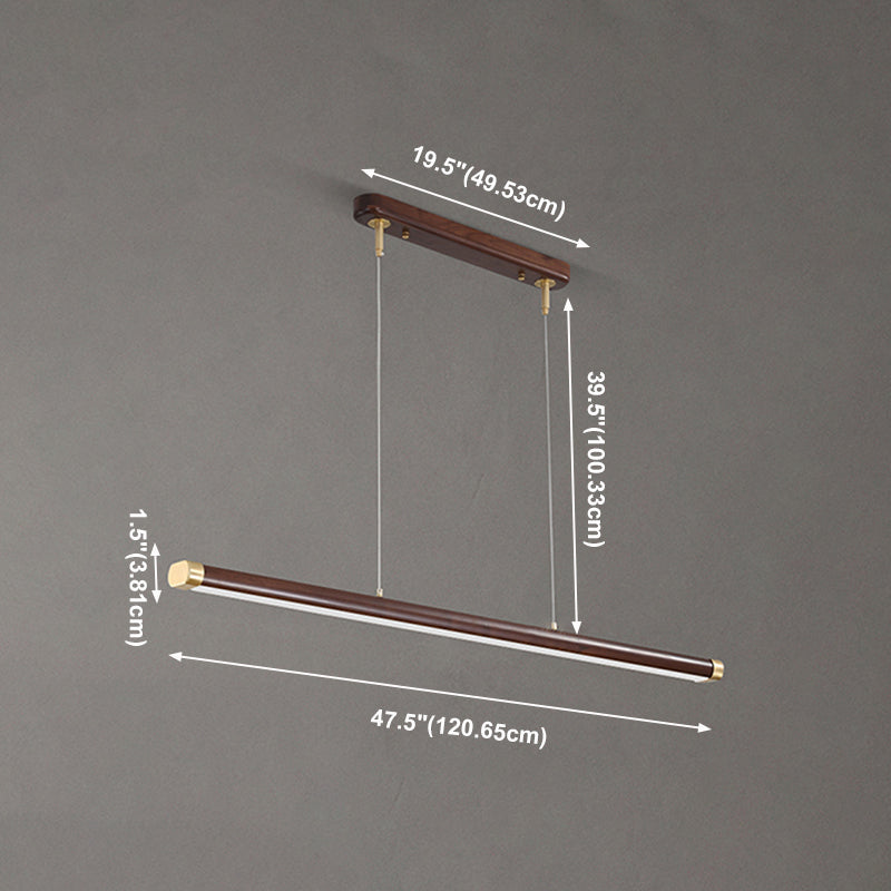 Modern Pendant Lighting Island Spherical Hanging Island Light Wood 1-Light