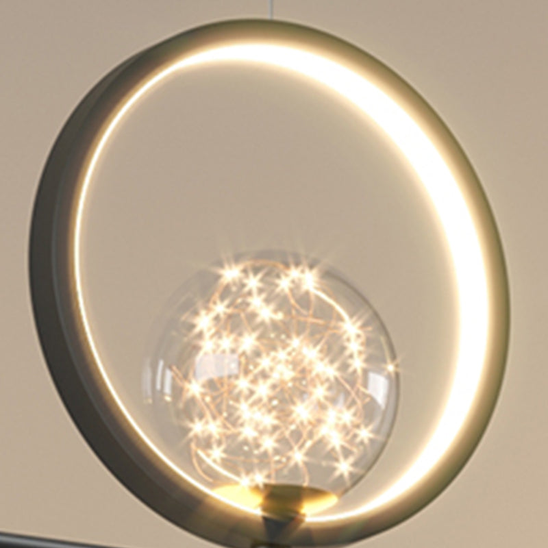 Contemporary Pendant Lights Island Geometry Pendant Light Fixtures Metal 7-Light