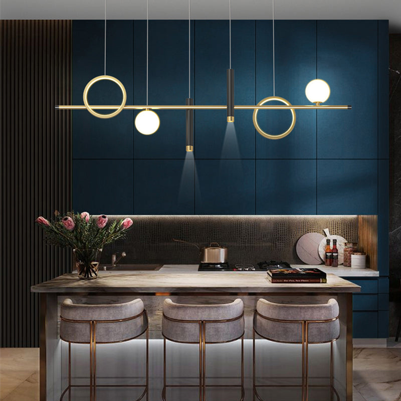 6-Light Contemporary Pendant Lights Geometry Metal Pendant Light Fixtures