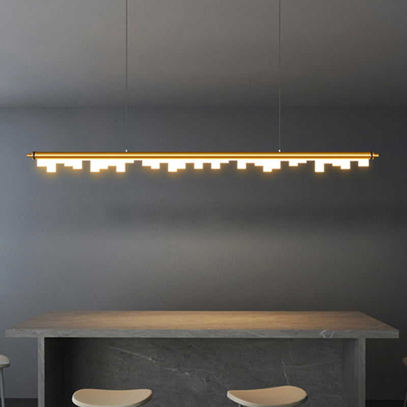 Contemporary Pendant Light Linear 1 Light Pendant Light Fixture with Acrylic Shade