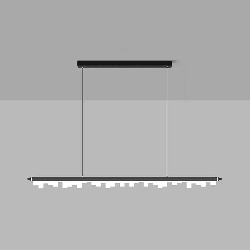 Contemporary Pendant Light Linear 1 Light Pendant Light Fixture with Acrylic Shade