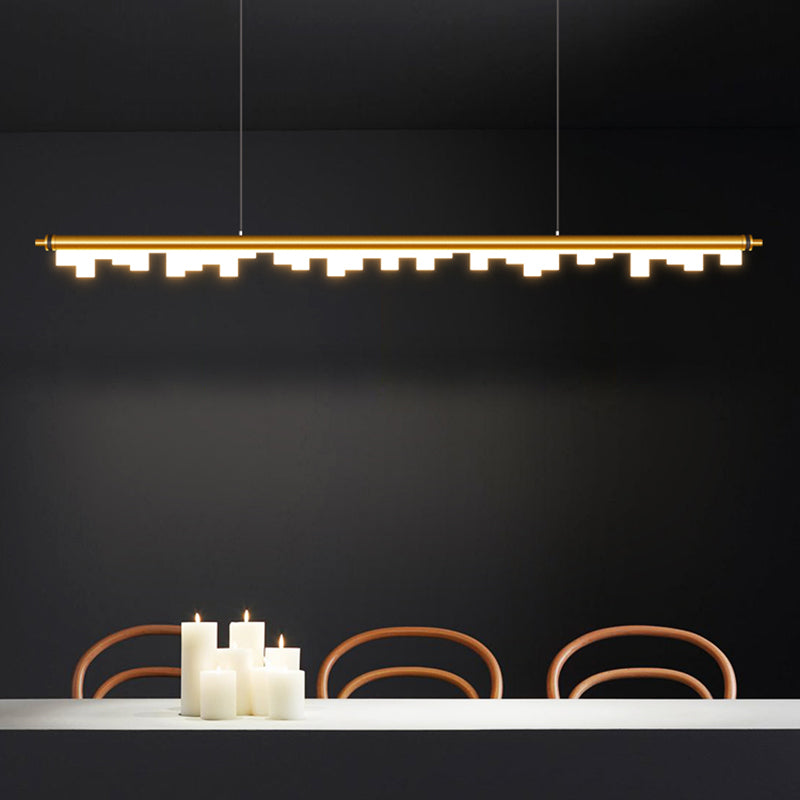 Contemporary Pendant Light Linear 1 Light Pendant Light Fixture with Acrylic Shade