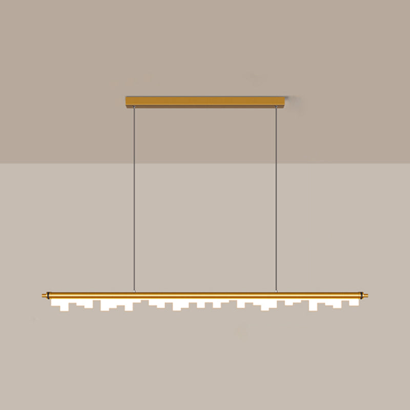 Contemporary Pendant Light Linear 1 Light Pendant Light Fixture with Acrylic Shade