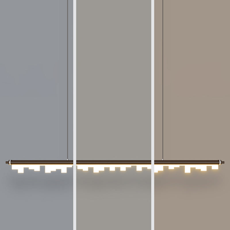 Contemporary Pendant Light Linear 1 Light Pendant Light Fixture with Acrylic Shade