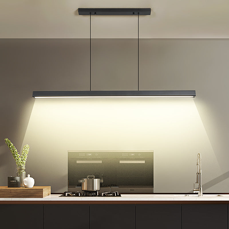 Contemporary Island Light Linear Metal 1 Light Island Lights in Black