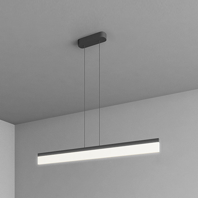 Contemporary Island Light Linear Metal 1 Light Island Ceiling Light in Black