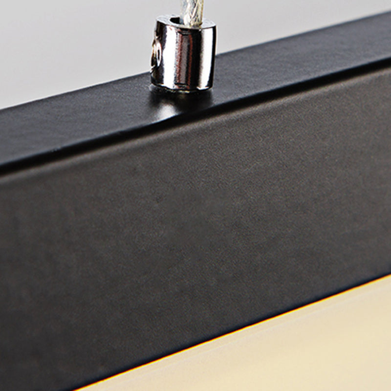 Contemporary Island Light Linear Metal 1 Light Island Ceiling Light in Black