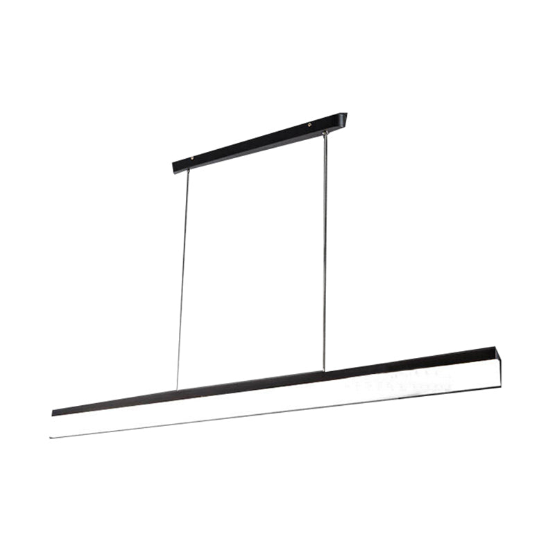 Contemporary Island Light Linear Metal 1 Light Island Ceiling Light in Black