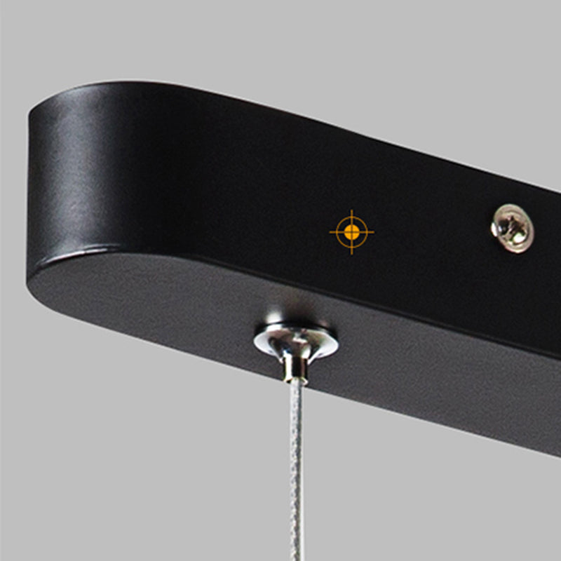 Contemporary Island Light Linear Metal 1 Light Island Ceiling Light in Black