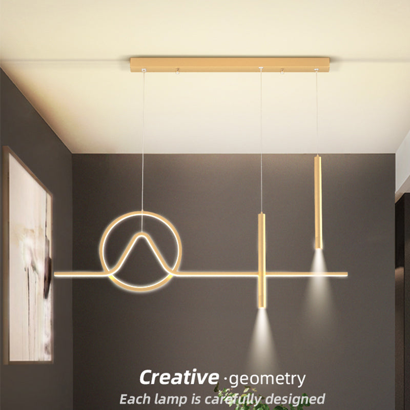 Modern Kitchen Pendant Lights Geometric Island Pendant Lights Metal 4-Light