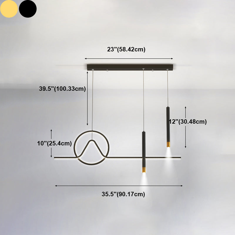 Modern Kitchen Pendant Lights Geometric Island Pendant Lights Metal 4-Light