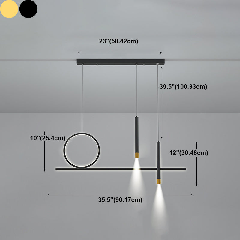 Modern Kitchen Pendant Lights Geometric Island Pendant Lights Metal 4-Light