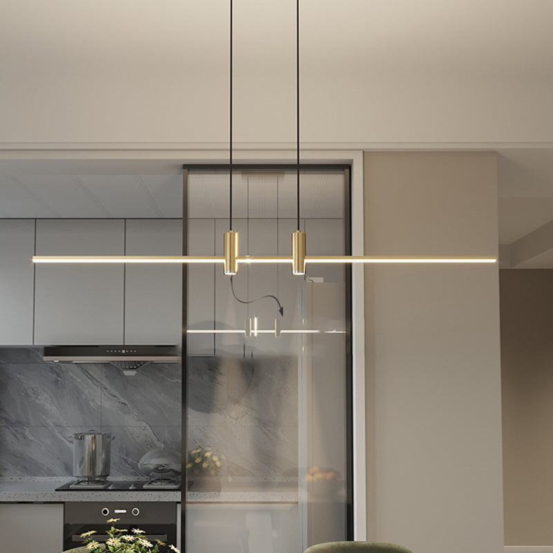 Modern Linear Island Light Fixtures 3-Head Restaurant Hanging Lamp with Silica Gel Shade