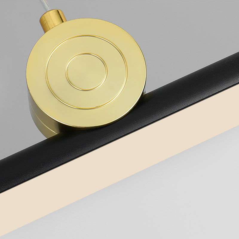 Black Aluminum Island Light Modern Linear Restaurant Hanging Lamp with Acrylic Shade