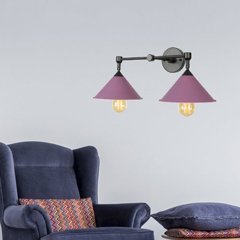 Modern Style Cone Shape Wall Sconce Metal Wall Light for Bedroom