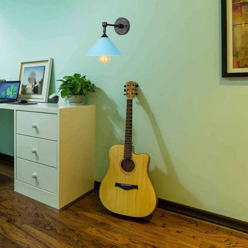 Modern Style Cone Shape Wall Sconce Metal Wall Light for Bedroom