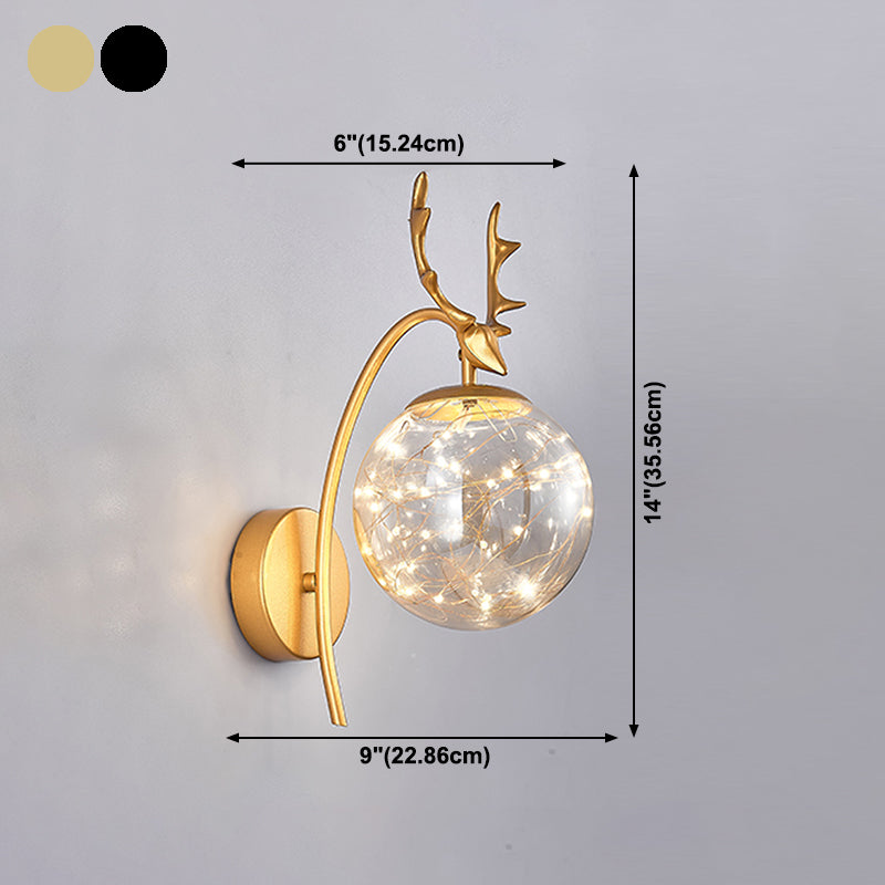Kugelform Glaswand Licht moderner Stil 1 Leicht Wandhalterung Licht