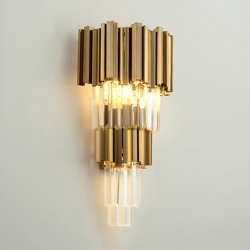 Modern Wall Sconce Light Simple Wall Light Fixture with Crystal Shade for Bedroom