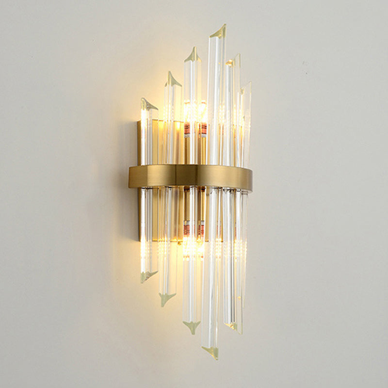 Modern Wall Sconce Light Simple Wall Light Fixture with Crystal Shade for Bedroom