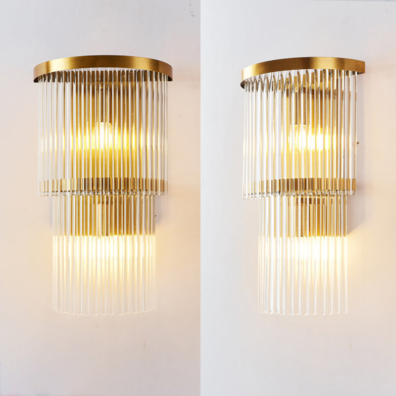 Modern Wall Sconce Light Simple Wall Light Fixture with Crystal Shade for Bedroom