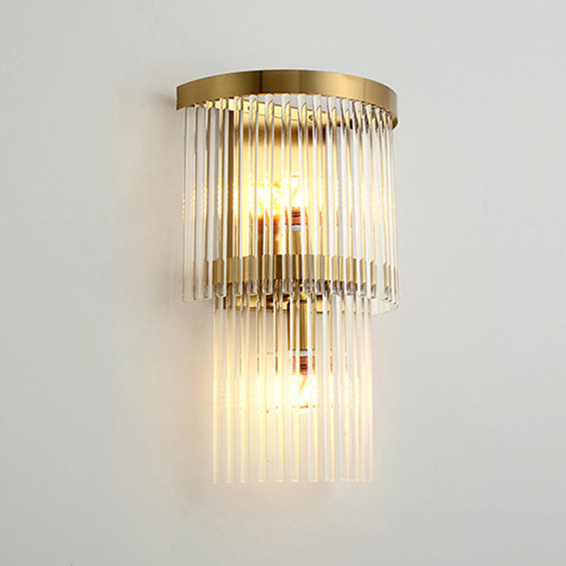 Modern Wall Sconce Light Simple Wall Light Fixture with Crystal Shade for Bedroom