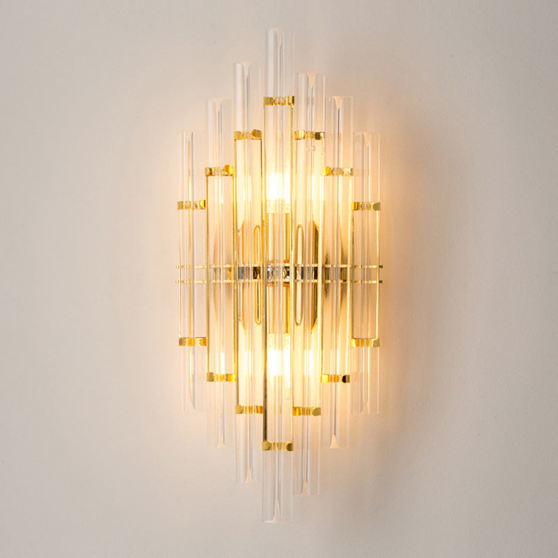 Modern Wall Sconce Light Simple Wall Light Fixture with Crystal Shade for Bedroom