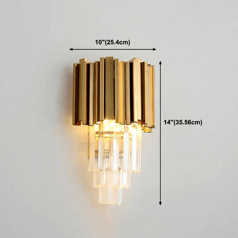 Modern Wall Sconce Light Simple Wall Light Fixture with Crystal Shade for Bedroom