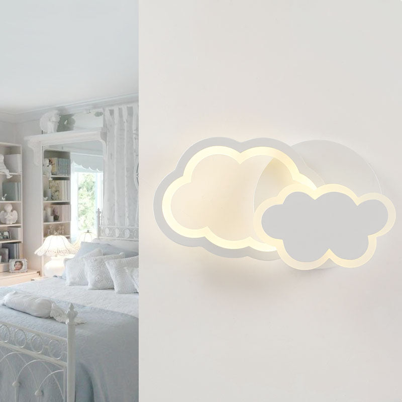 Kids Style Unique Shape Wall Lights Metal 2 Light Wall Mount Lights in White