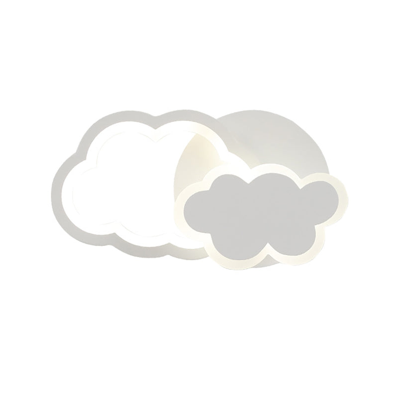 Kids Style Unique Shape Wall Lights Metal 2 Light Wall Mount Lights in White