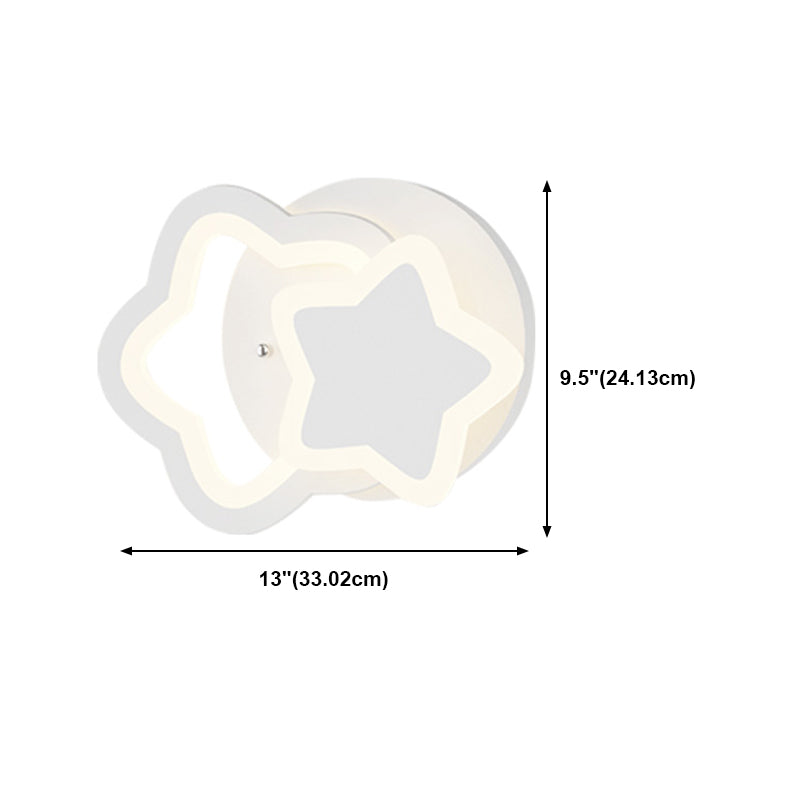 Kids Style Unique Shape Wall Lights Metal 2 Light Wall Mount Lights in White