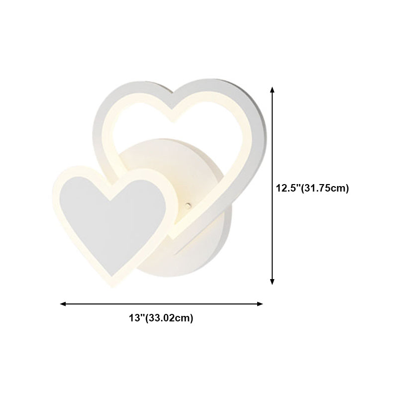 Kids Style Unique Shape Wall Lights Metal 2 Light Wall Mount Lights in White