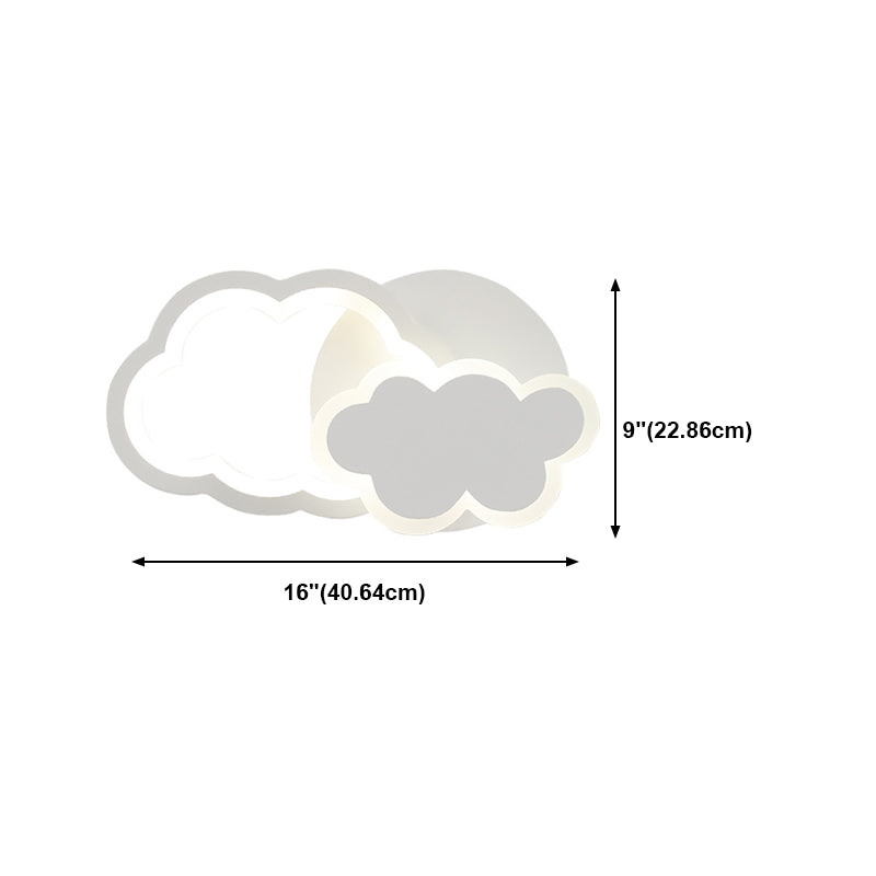 Kids Style Unique Shape Wall Lights Metal 2 Light Wall Mount Lights in White