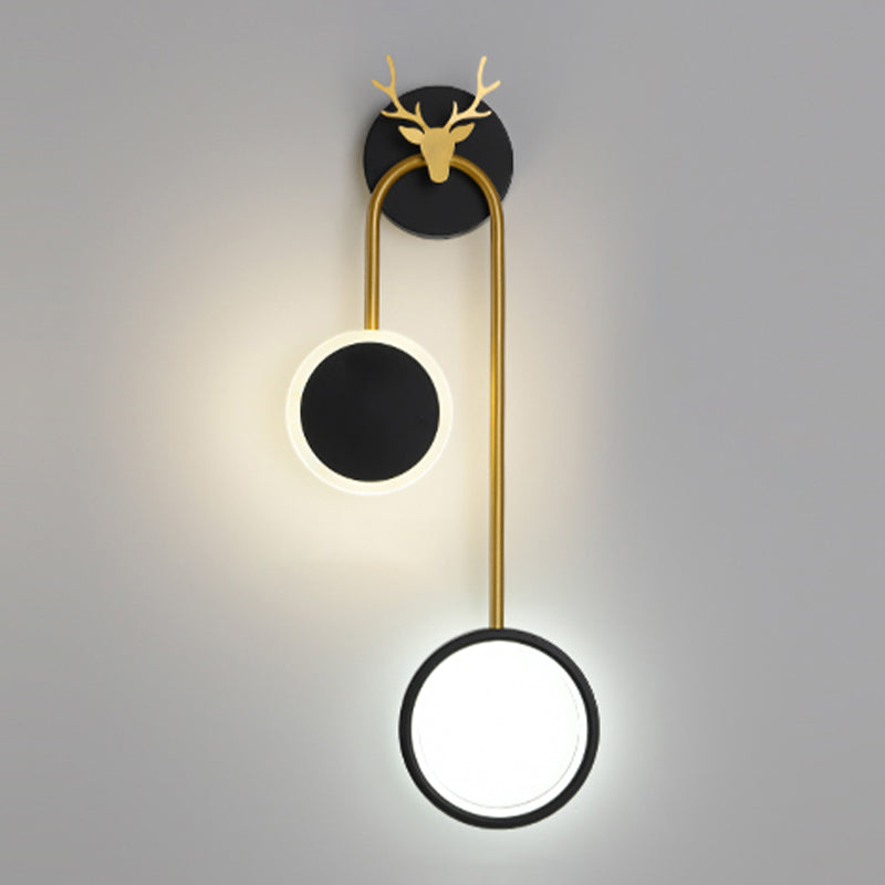 Round Shape Wall Lights Modern Style Metal 2-Light Wall Mount Lights