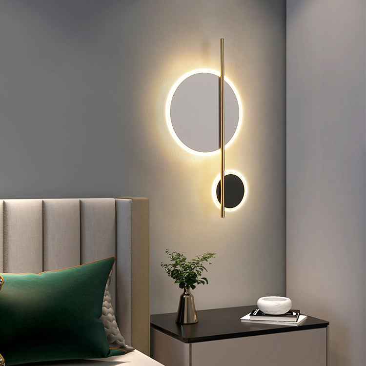 Round Shape Wall Lights Modern Style Metal 2-Light Wall Mount Lights
