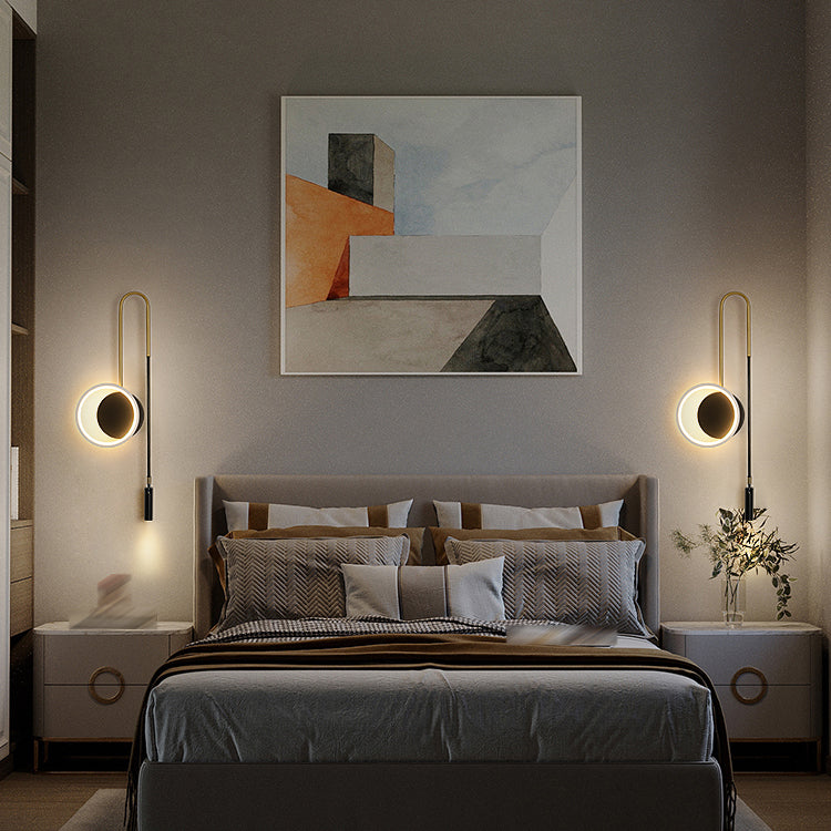 Round Shape Wall Lights Modern Style Metal 2-Light Wall Mount Lights