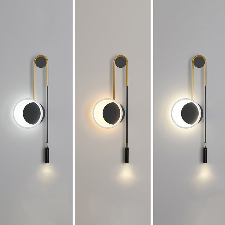 Round Shape Wall Lights Modern Style Metal 2-Light Wall Mount Lights