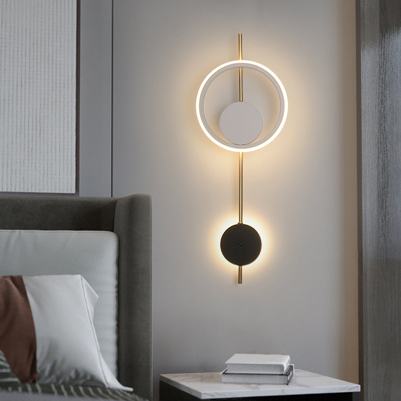 Round Shape Wall Lights Modern Style Metal 2-Light Wall Mount Lights