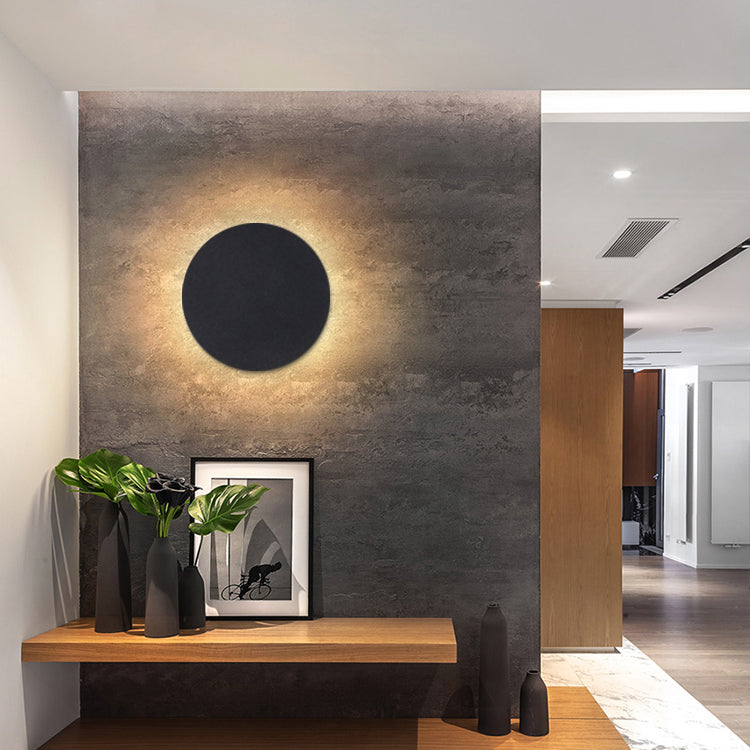 Round Shape Wall Light Modern Style Metal 1-Light Wall Mount Light