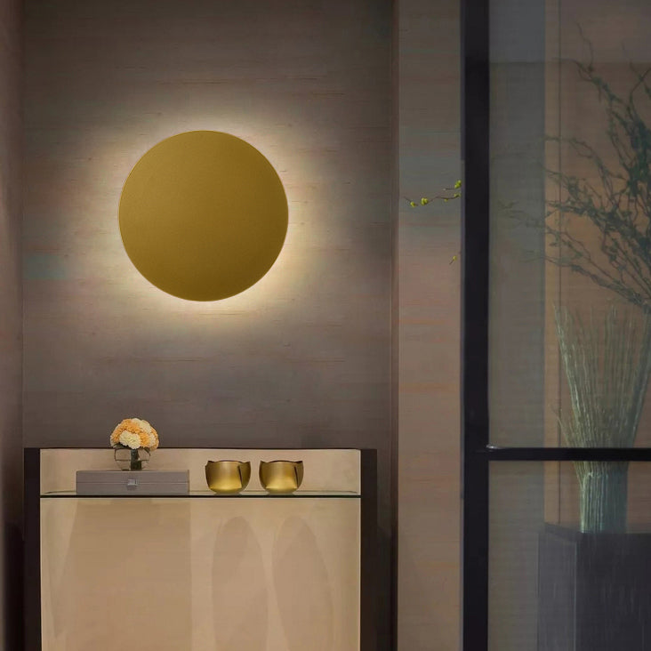 Round Shape Wall Light Modern Style Metal 1-Light Wall Mount Light