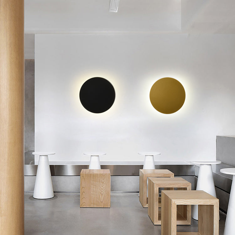 Round Shape Wall Light Modern Style Metal 1-Light Wall Mount Light