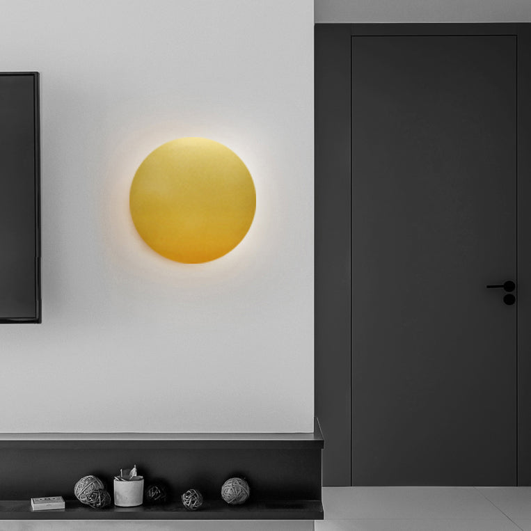 Round Shape Wall Light Modern Style Metal 1-Light Wall Mount Light