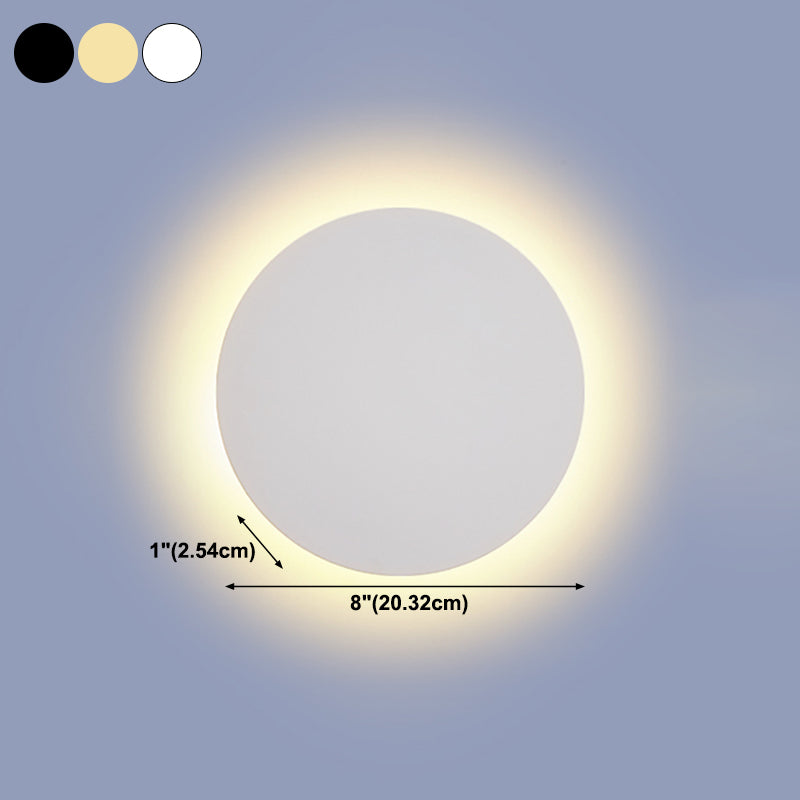 Round Shape Wall Light Modern Style Metal 1-Light Wall Mount Light