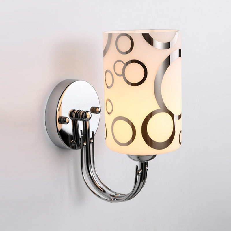 Minimalist Wall Lighting Fixture White Glass Living Room Wall Sconce