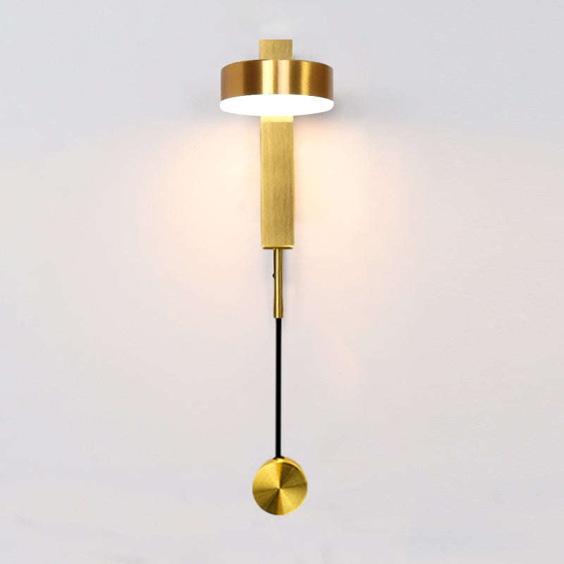 Round Shade Metal Wall Sconce Modern Style 1 Light Wall Mount Light Fixture